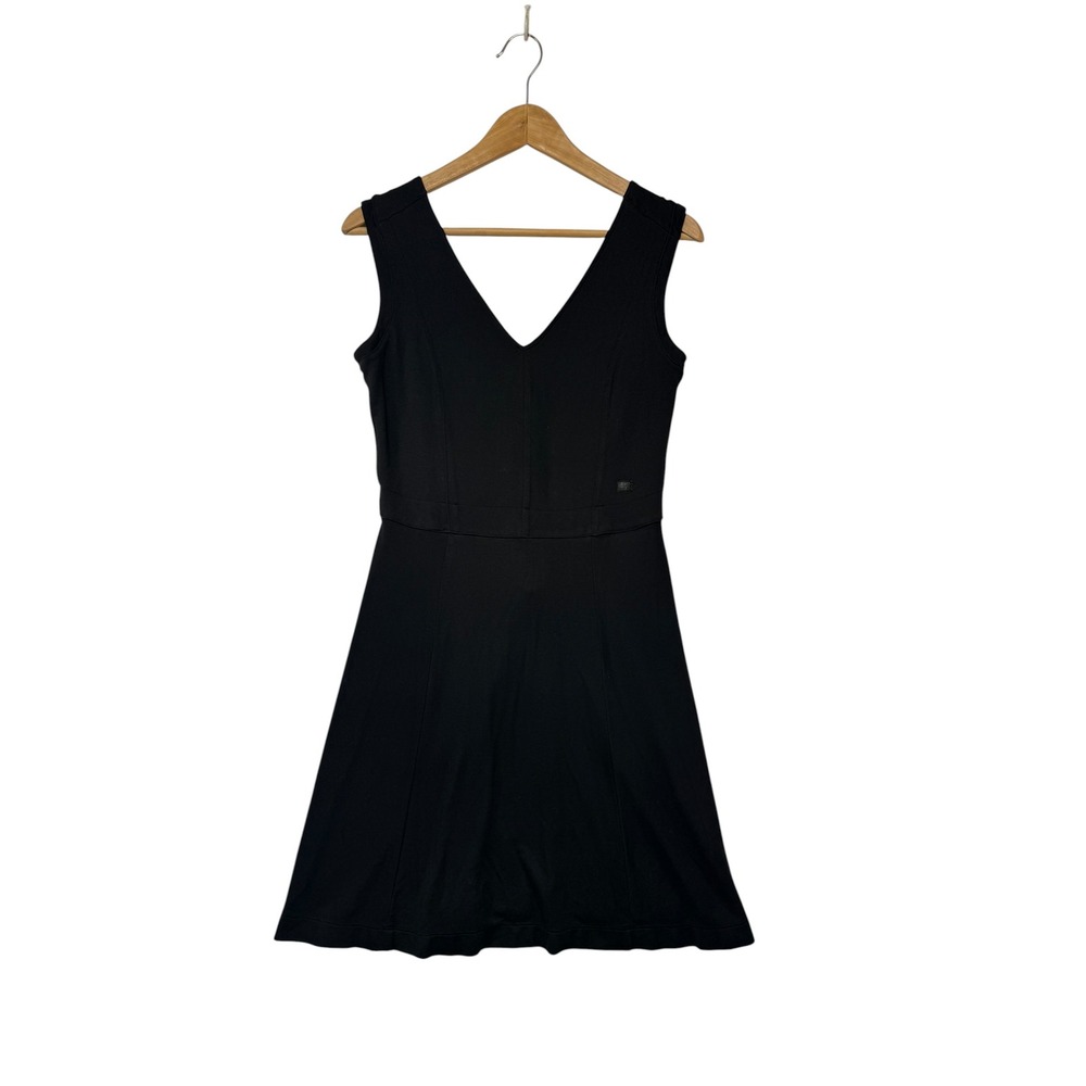 G-Star RAW Women Black V-Neck‎ Sleeveless Skater Dress Size M Exposed Back Zip